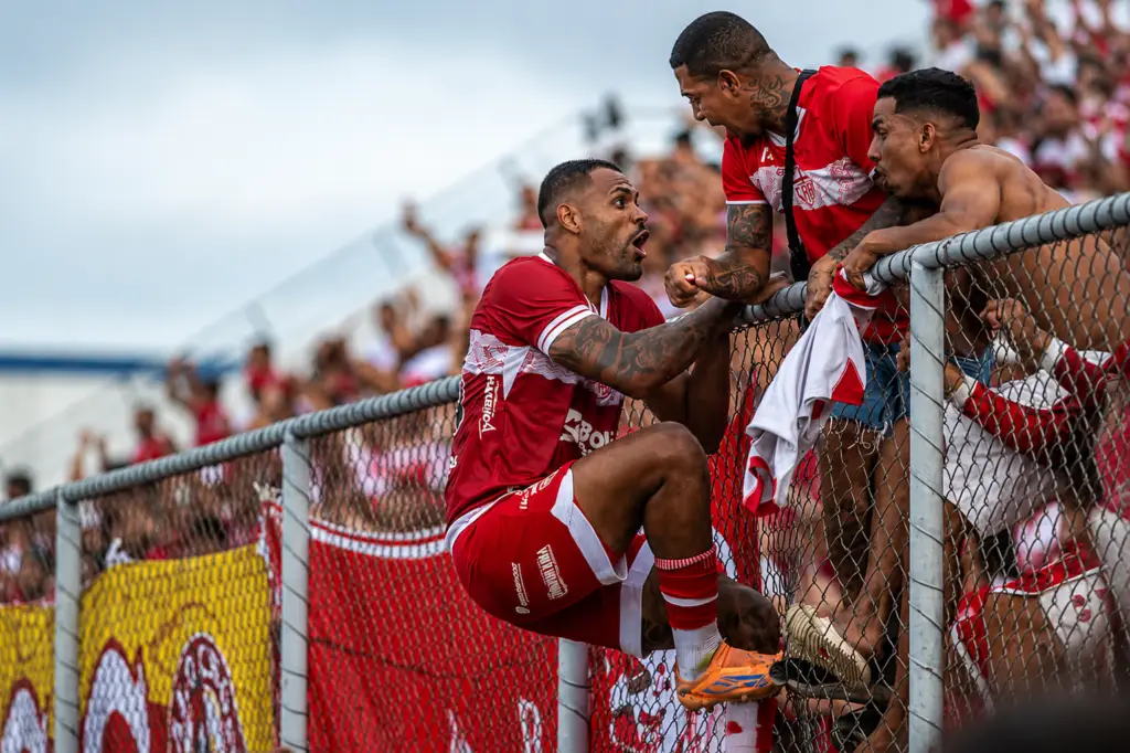 Mikael comemora o gol do CRB contra o ASA na final — Foto: Francisco Cedrim/ASCOM CRB